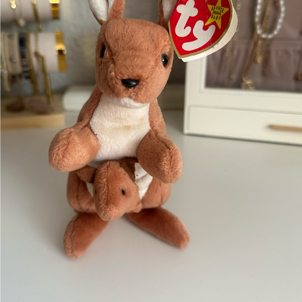 TY Beanie Baby “POUCH the Kangaroo & Baby Joey” Original 1996 Plush w/Tags